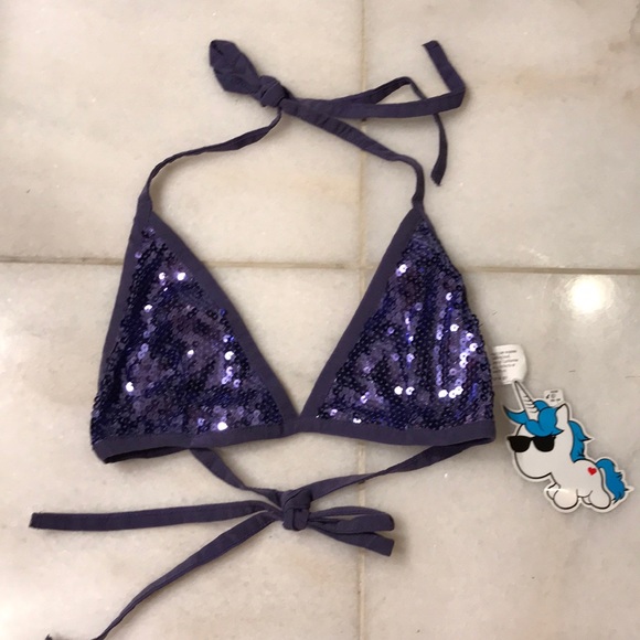iHeartRaves Other - iHeartRaves Purple Sequin Rave Bralette Bra Top
